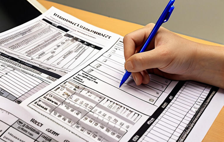 **

A focused student meticulously filling out a complex medical claim form (rezept), with an open "Insurance Point Quick Reference Table" (保険点数早見表) beside them. The scene is brightly lit, emphasizing the importance of accuracy and detail. Scatter some pens, highlighters, and maybe a cup of coffee around to portray the intensity of studying.

**