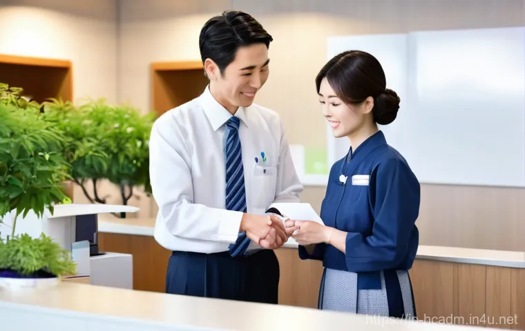보건의료행정사 연봉 협상 시 유의할 점 - **Prompt:** A heartwarming, high-resolution photograph capturing a compassionate Japanese medical of...